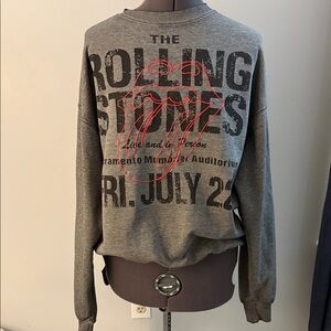 The Rolling Stones Gray Hoodie with Red Logo